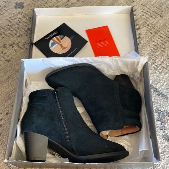 Vionic Womens Black Upright Jesse Ankle Boot 7.5 Wide - New - Picture 4 of 4